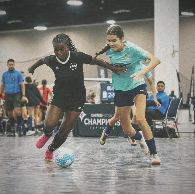 Competitive futsal match action